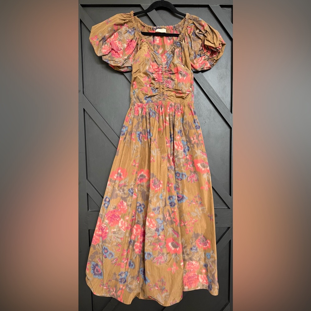 Ulla Johnson Cecile Floral Fit & Flare Midi-Dress, Size 2 - Picture 6 of 13
